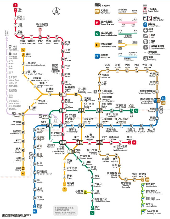 台北捷運, 行駛路網圖, 170302