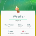 APP, Pokémon GO, 寶可夢資料, #013 獨角蟲/Weedle
