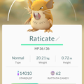 APP, Pokémon GO, 寶可夢資料, #020 拉達/Raticate