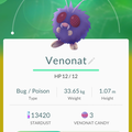 APP, Pokémon GO, 寶可夢資料, #048 毛球/Venonat
