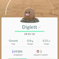 APP, Pokémon GO, 寶可夢資料, #050 地鼠/Diglett