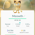 APP, Pokémon GO, 寶可夢資料, #052 喵喵/Meowth