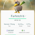 APP, Pokémon GO, 寶可夢資料, #083 大蔥鴨/Farfetch'd