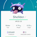 APP, Pokémon GO, 寶可夢資料, #090 大舌貝/Shellder