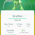 APP, Pokémon GO, 寶可夢資料, #123 飛天螳螂/Scyther