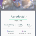 APP, Pokémon GO, 寶可夢資料, #142 化石翼龍/Aerodactyl