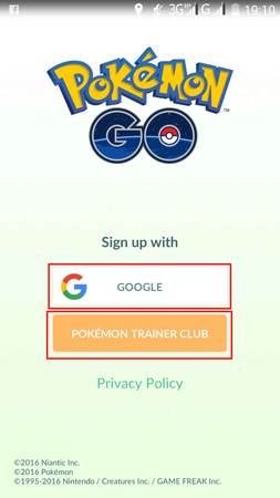 APP, Pokémon GO, 帳號註冊01