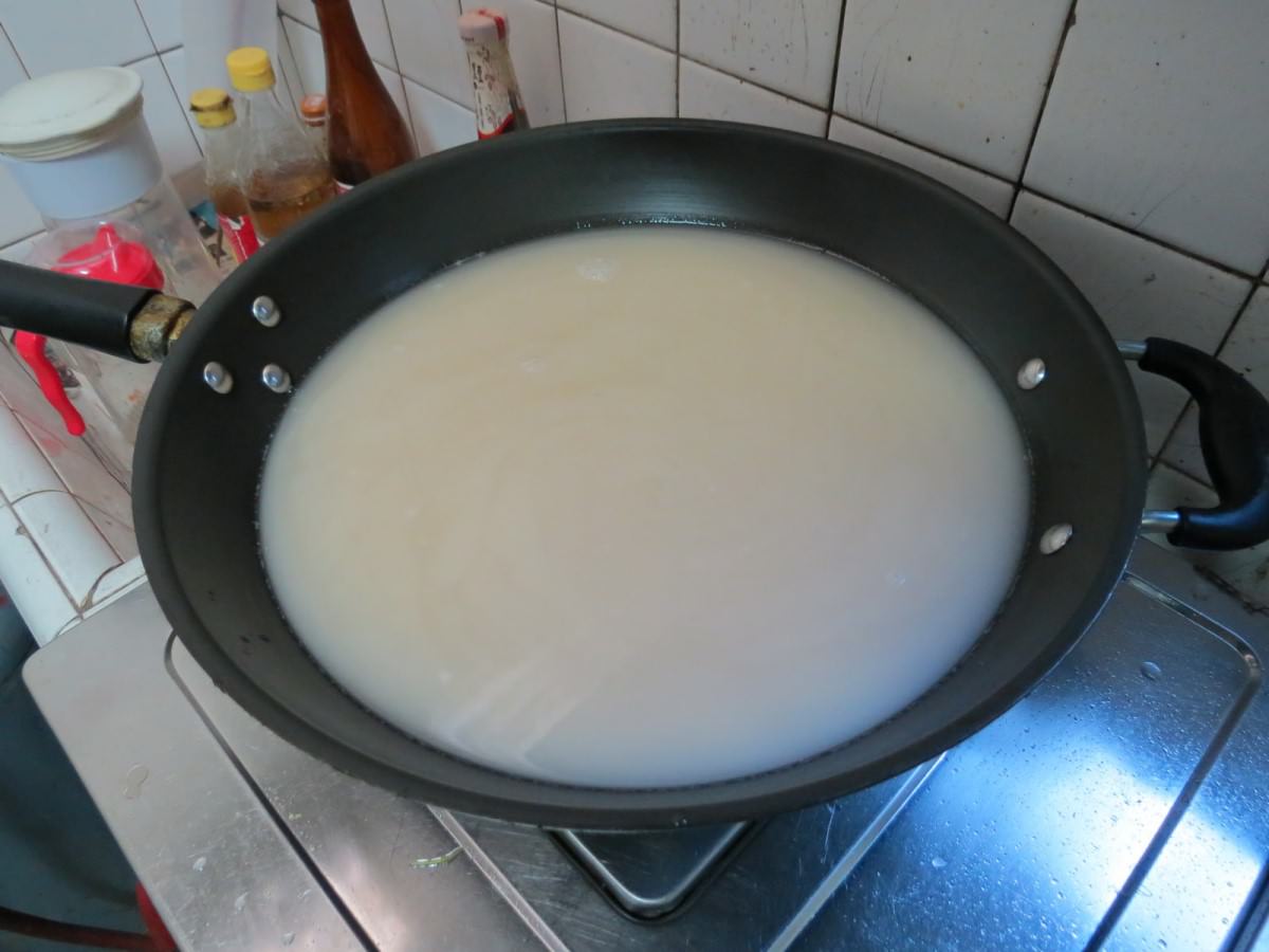 自製麥芽糖, 小麥草+糯米, 煮湯汁