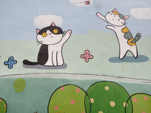 猴硐貓村, 貓咪壁畫