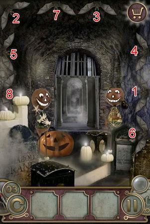 App, 逃出豪宅(Escape The Mansion), Halloween, Level 3, 解法
