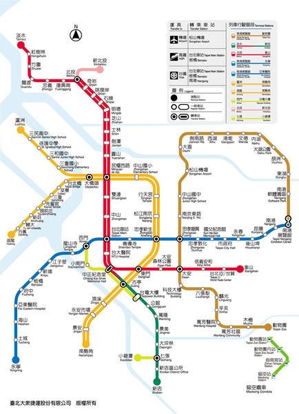 台北捷運, 行駛路網圖, 131124