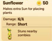 Plants vs. Zombies Adventures, Sunflower