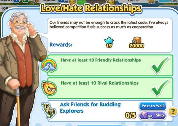SimCity Social, Love/Hate Relationships
