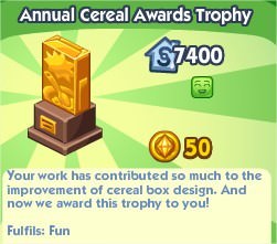 The Sims Social, Annual Ceral Awards Trophy
