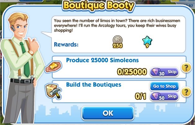 SimCity Social, Boutique Booty