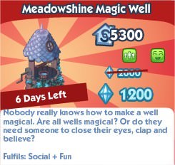 The Sims Social, MeadowShine Magic Well