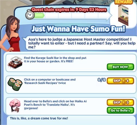 The Sims Social, Just Wanna Have Sumo Fun! 1