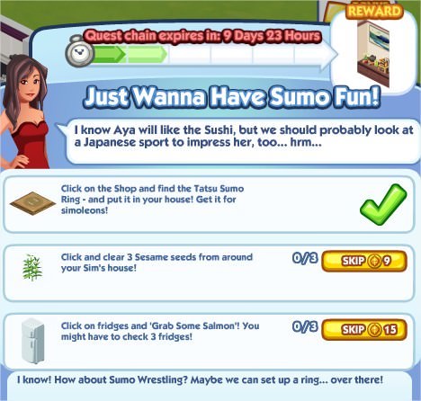 The Sims Social, Just Wanna Have Sumo Fun! 2