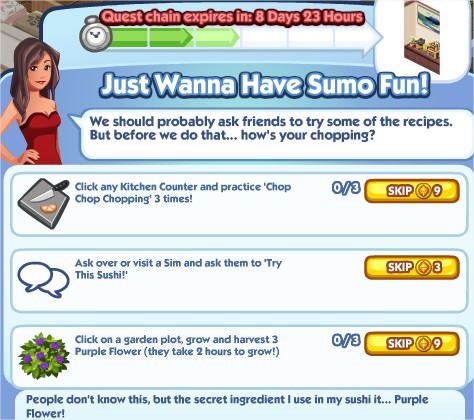 The Sims Social, Just Wanna Have Sumo Fun! 3