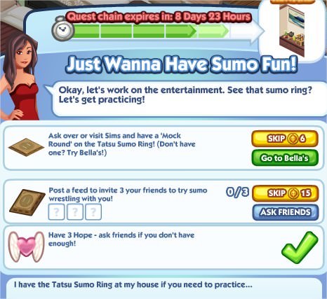 The Sims Social, Just Wanna Have Sumo Fun! 5