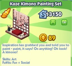 The Sims Social, Kaze Kimono Painting Set