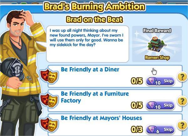 SimCity Social, Brad on the Beat