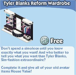 The Sims Social, Tyler Blanks Reform Wardrobe