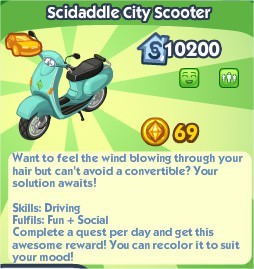 The Sims Social, Scidaddle City Scooter