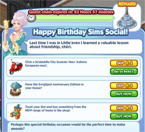 The Sims Social, Happy Birthday Sims Social!