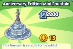 The Sims Social, Anniversary Edition Mini Fountain