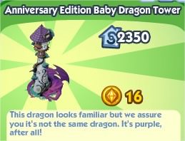 The Sims Social, Anniversary Edition Baby Dragon Tower