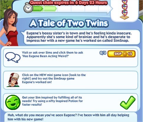 The Sims Social, A Tale of Two Twins 2