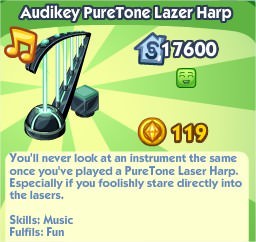 The Sims Social, Audikey PureTone Lazer Harp