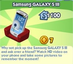 The Sims Social, Samsung GALAXY S III
