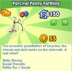 The Sims Social, Percival Penny Farthing