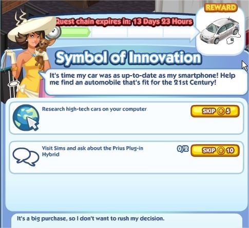 The Sims Social, Symbol of Innovation 1