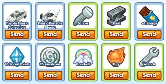 The Sims Social, 免費禮物（120712）