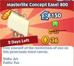The Sims Social, Masterlite Concept Easel 800