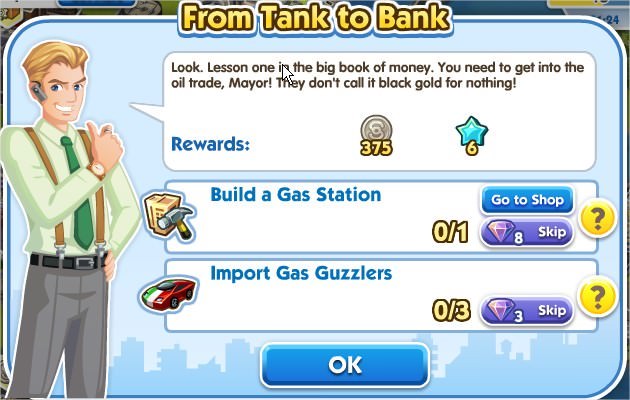 SimCity Social, From Tank to Bank