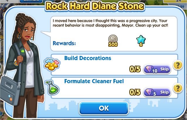 SimCity Social, Rock Hard Diane Stone