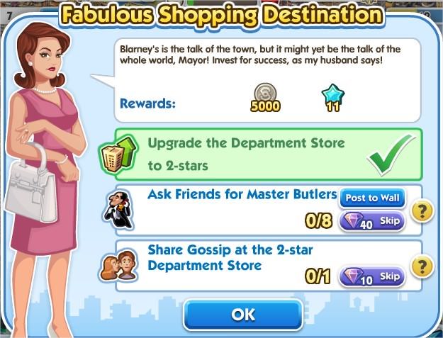 SimCity Social, Fabulous Shopping Destination