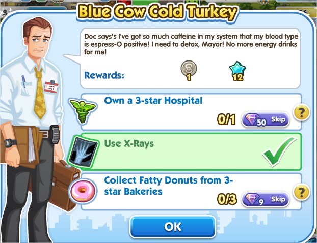 SimCity Social, Blue Cow Cold Turkey