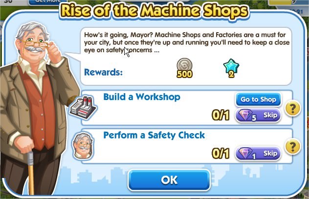 SimCity Social, Rise of the Machine Shops