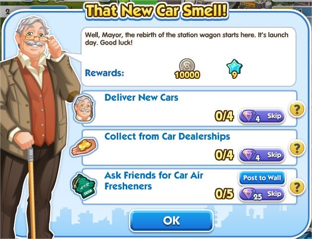 SimCity Social, That New Car Smell!