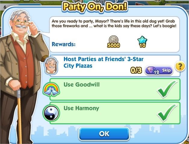 SimCity Social, Party On, Don!