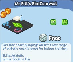 The Sims Social, Mr Fitt's SimZum Mat