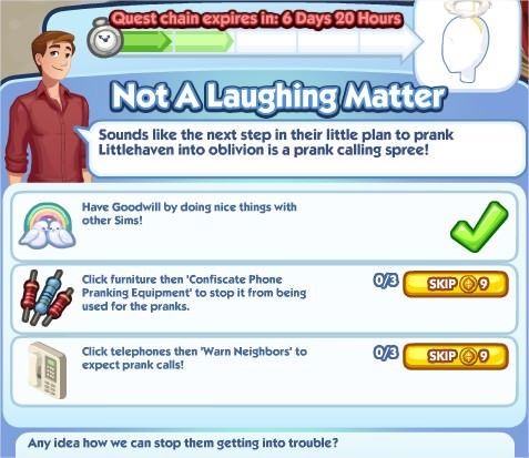 The Sims Social, Not A Laughing Matter 2