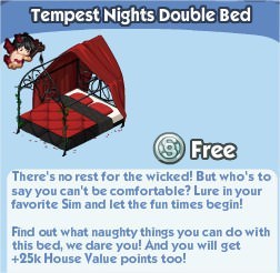 The Sims Social, Tempest Nights Double Bed