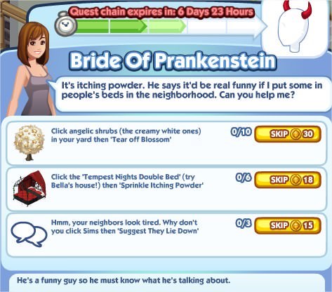 The Sims Social, Bride Of Prankenstein 3