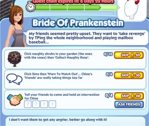 The Sims Social, Bride Of Prankenstein 5